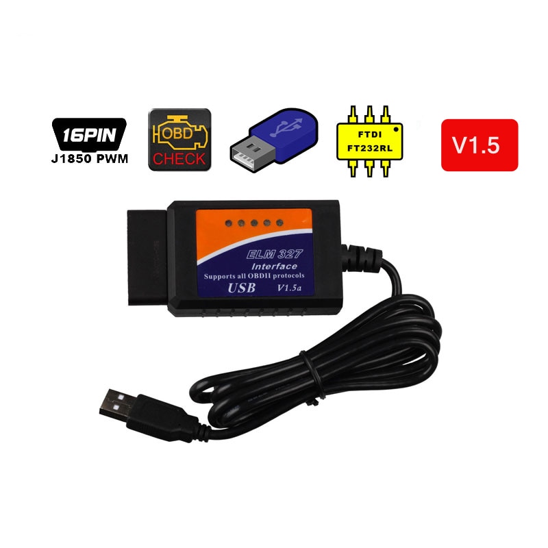 ELM327 USB ̽ OBD2 ڵ ĳ ELM 327 V1.5 ..
